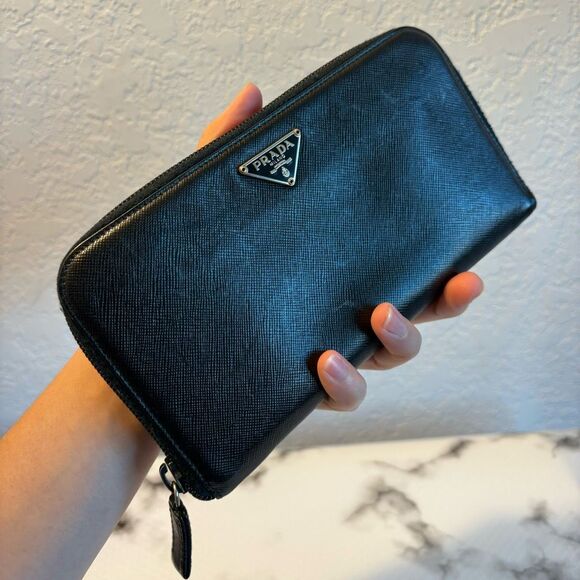 Prada Milano All Around Zip Long Wallet Black - Picture 2 of 14